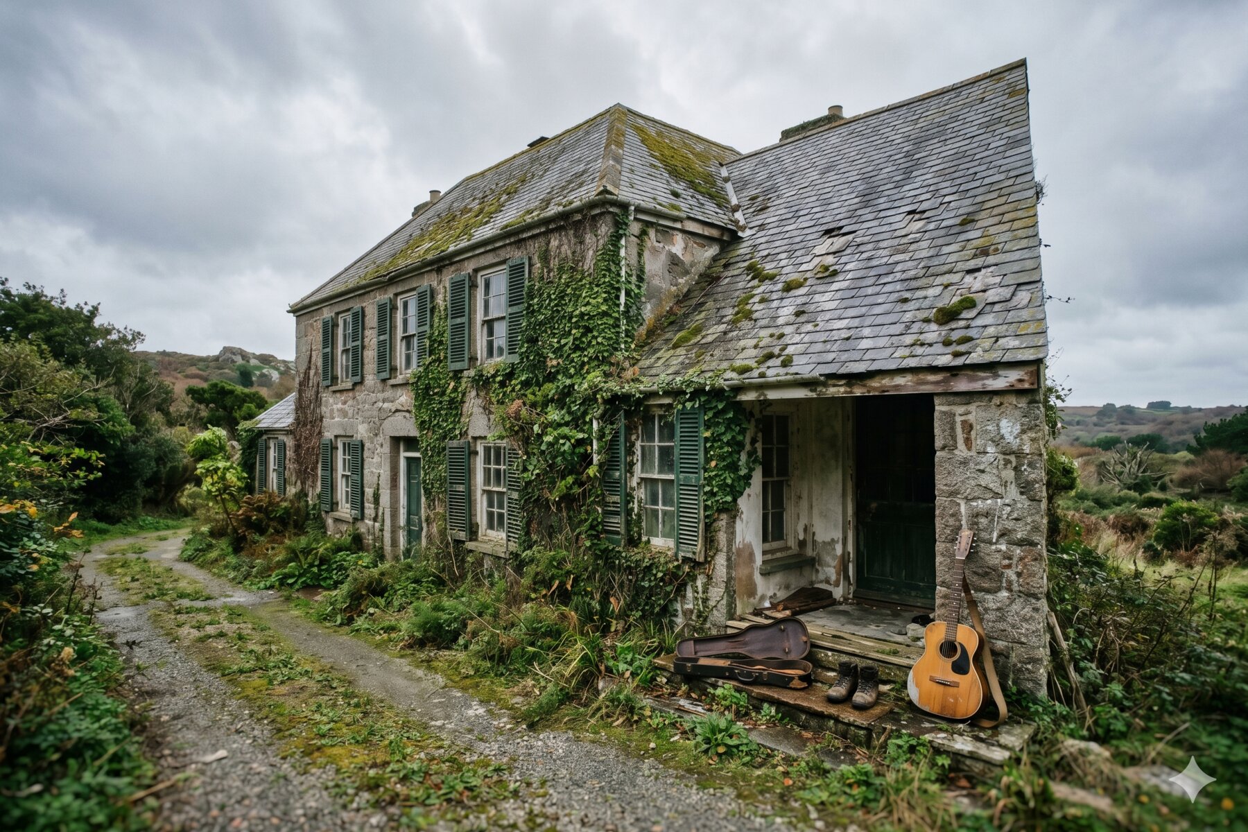 Le Château des Sarrasins, the band's crumbling stone manor on the south coast of Guernsey
